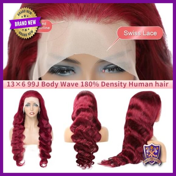 28 Inch Human Hair Lace Front Wig Pre Plucked Body Wave 180 Density